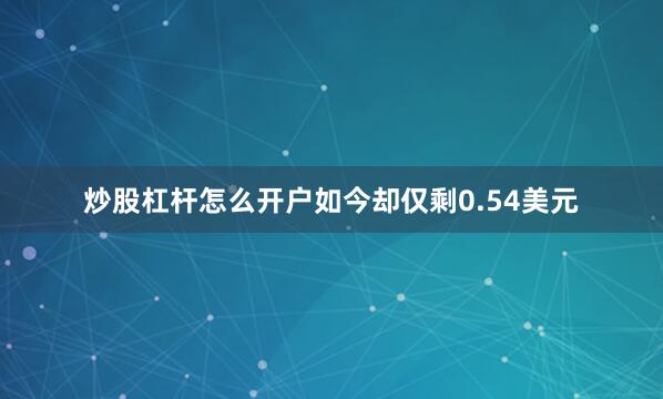 炒股杠杆怎么开户如今却仅剩0.54美元